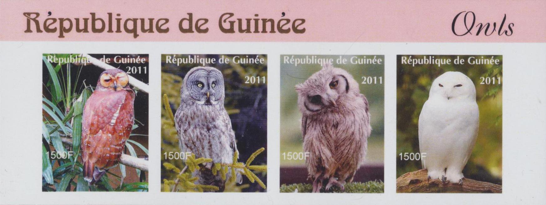 Owl Bogus Stamps Guinea